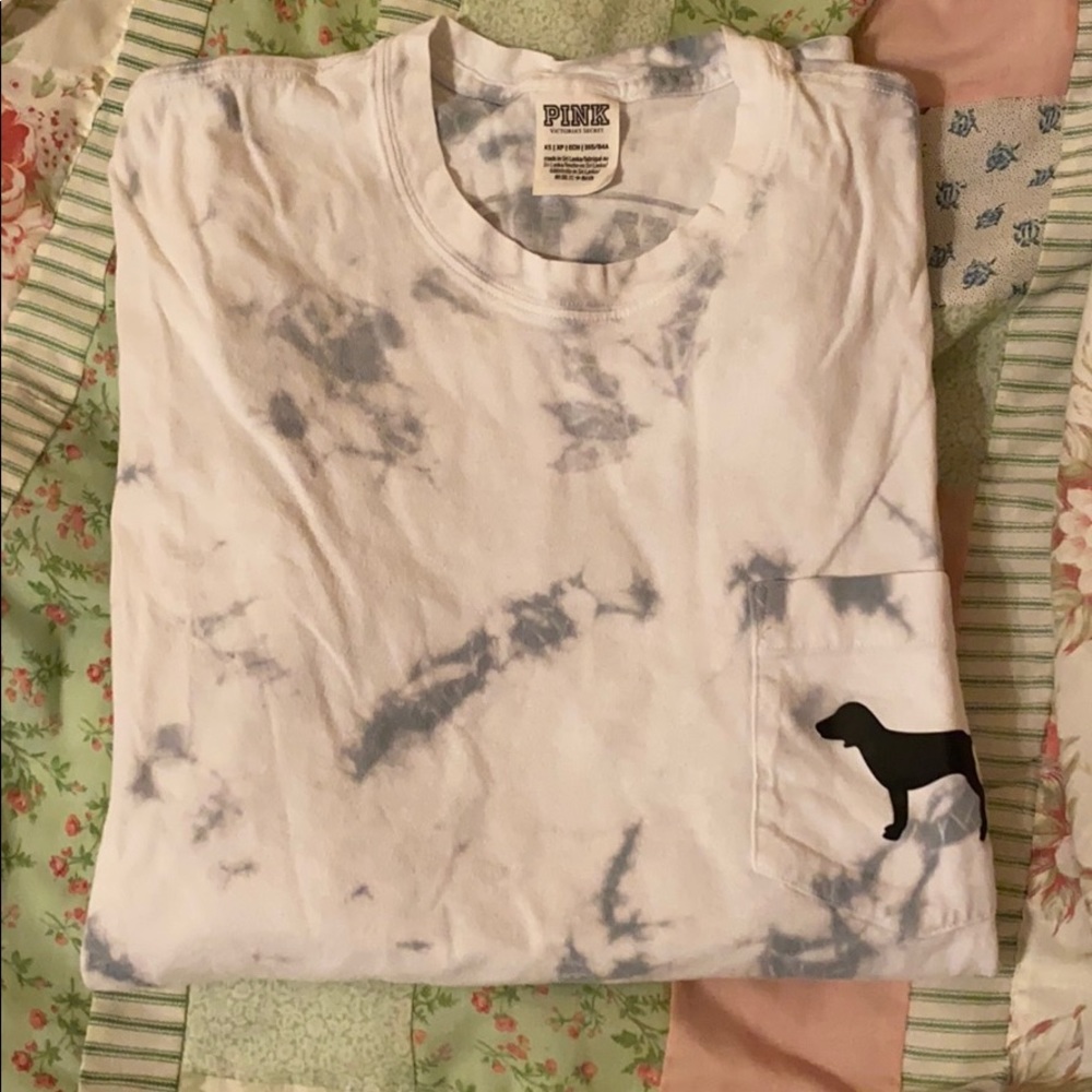 PINK long sleeve tie dye tee